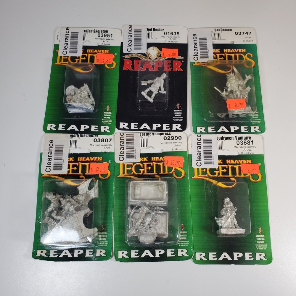 6 Reaper Miniatures Metal Fantasy Vampire Undead Lot D&D RPG Bat Demon Zombie